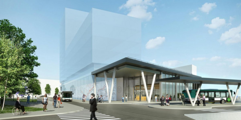 Vue de la future gare Bry-Villiers-Champigny depuis le nord-ouest © Société du Grand Paris / Richez Associés